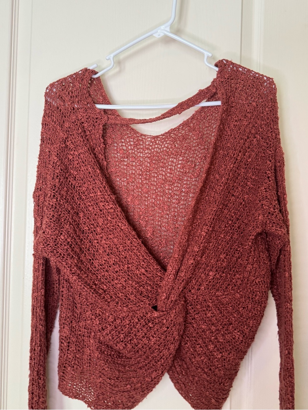 Altar'd State Open-Knit backless Sweater - Rust - Picture 2 of 4